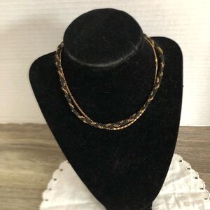 Vtg Braided Multi-strand Choker Necklace